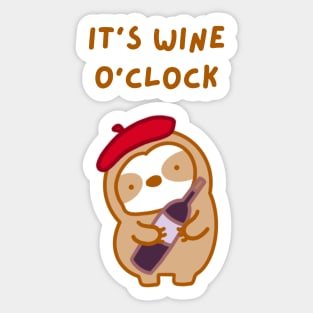 It’s Wine O’Clock Sloth Sticker